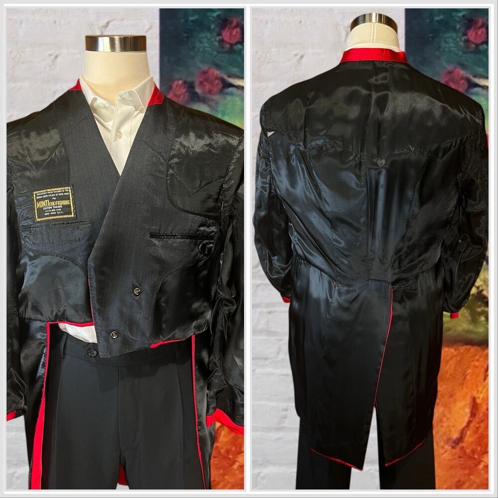 Ringmaster 44R Vintage Custom Made Hong Kong Red Long Tails Jacket Rare - Picture 13 of 16